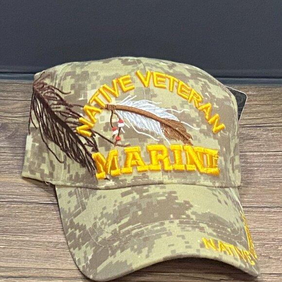 U.S. Warriors Military official Licensed Headwear Native Veteran Marine Hat - Picture 3 of 7